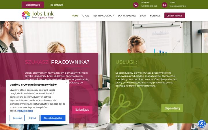 Screenshot of jobslink.pl