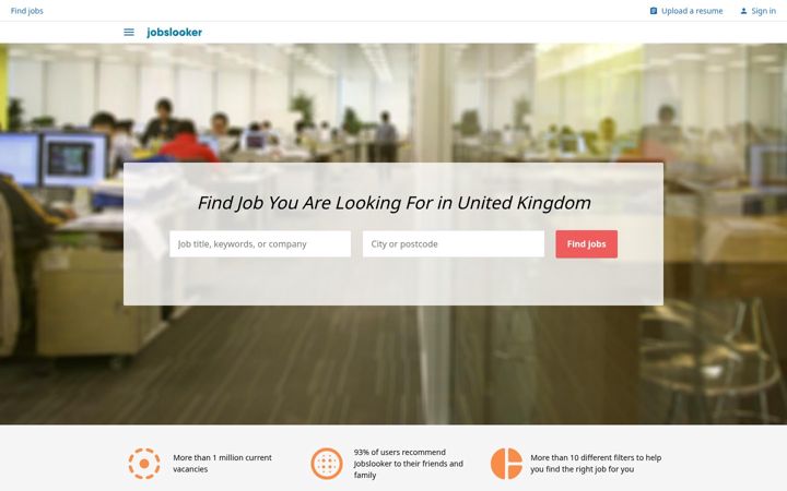 Screenshot of jobslooker.com