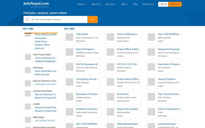 Screenshot of jobsnepal.com