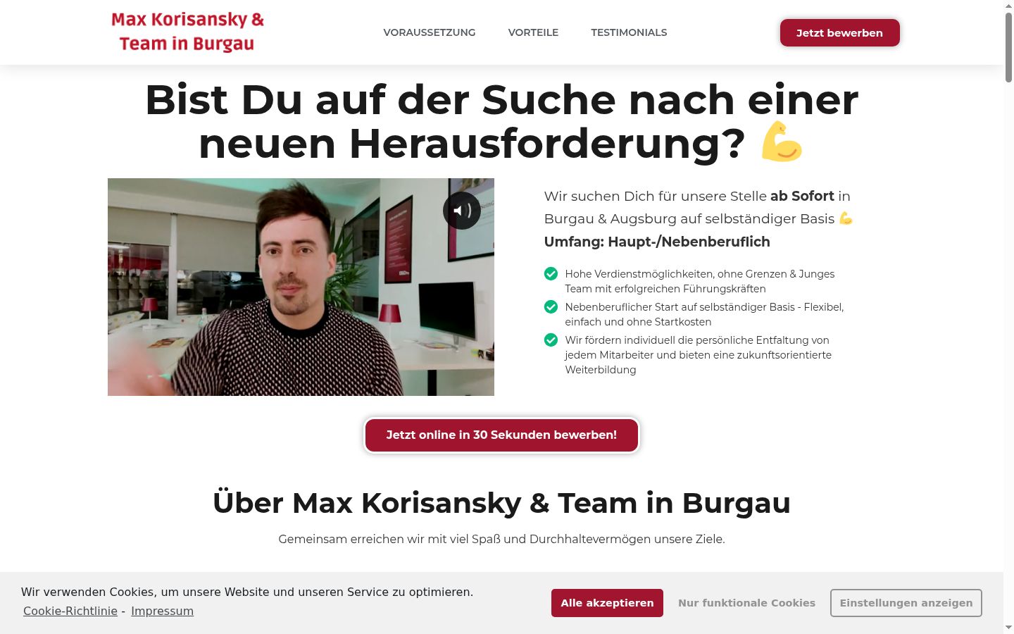 Screenshot del banner di consenso mostrato prima di qualsiasi interazione