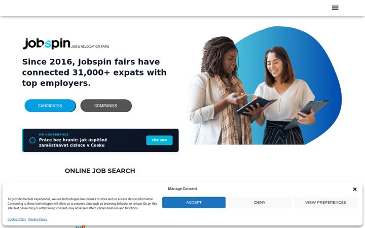 Screenshot of jobspin.cz