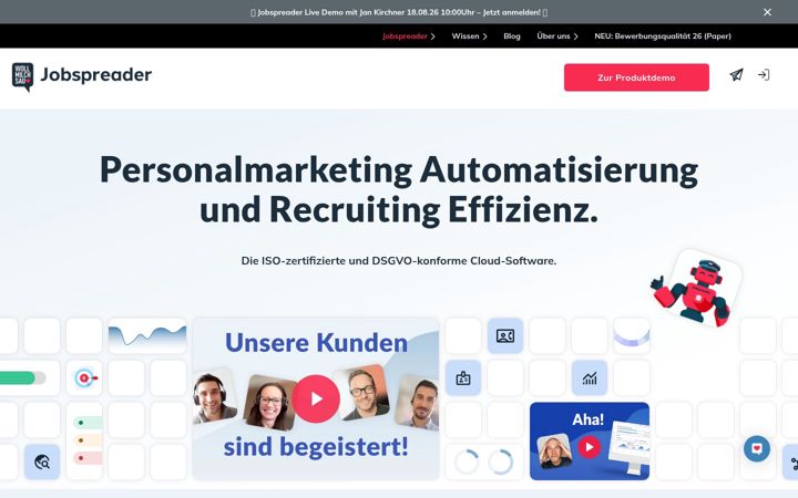 Screenshot of jobspreader.com