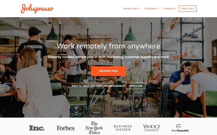 Screenshot of jobspresso.co