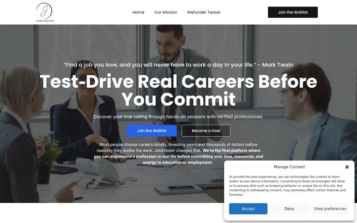 Screenshot of jobstester.com