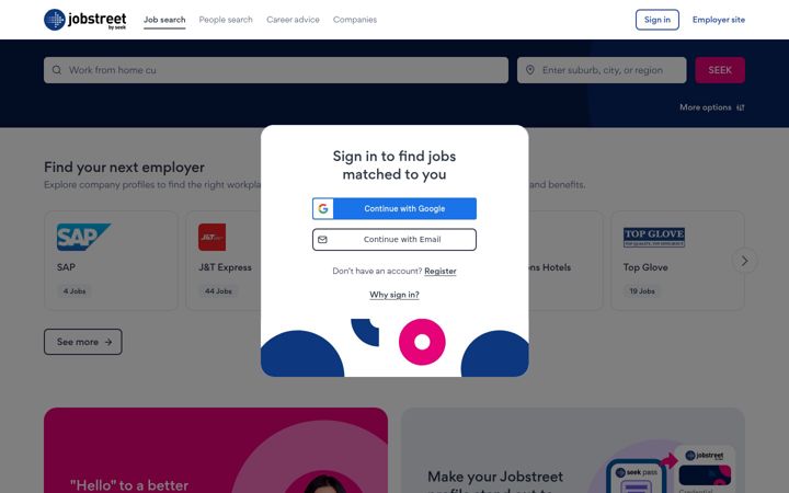 Screenshot of jobstreet.com.my