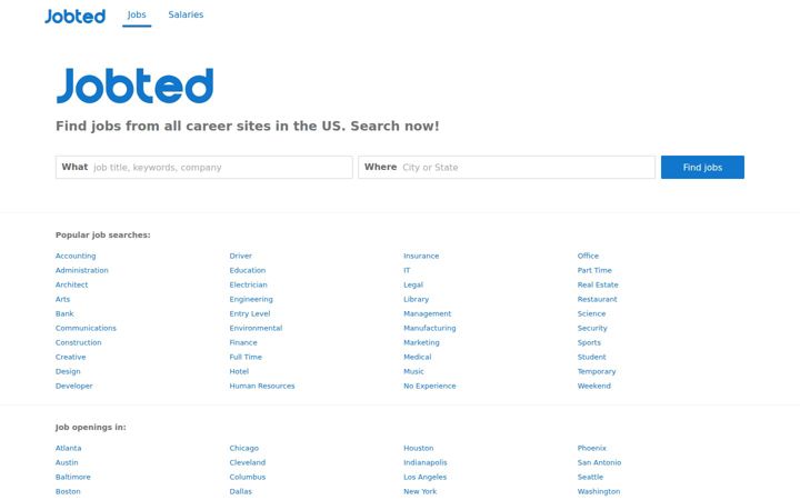 Ekraanipilt saidist jobted.com