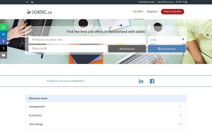 Screenshot of jobtic.ch