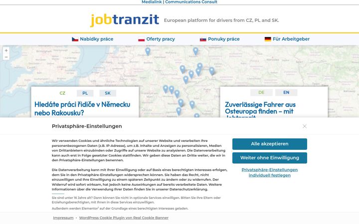 Screenshot of jobtranzit.eu