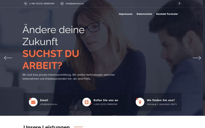 Screenshot of jobtrend.eu