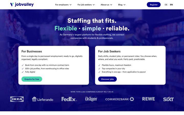 Screenshot of jobvalley.com