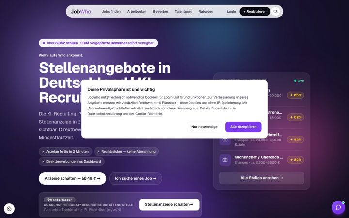Screenshot of jobwho.de
