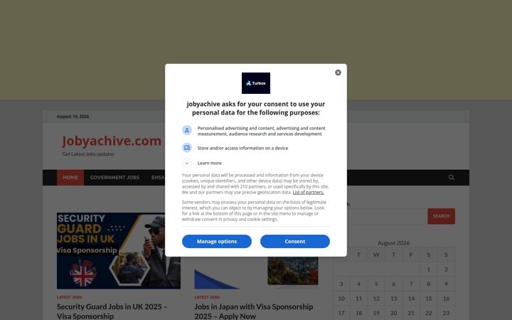 Screenshot of jobyachive.com