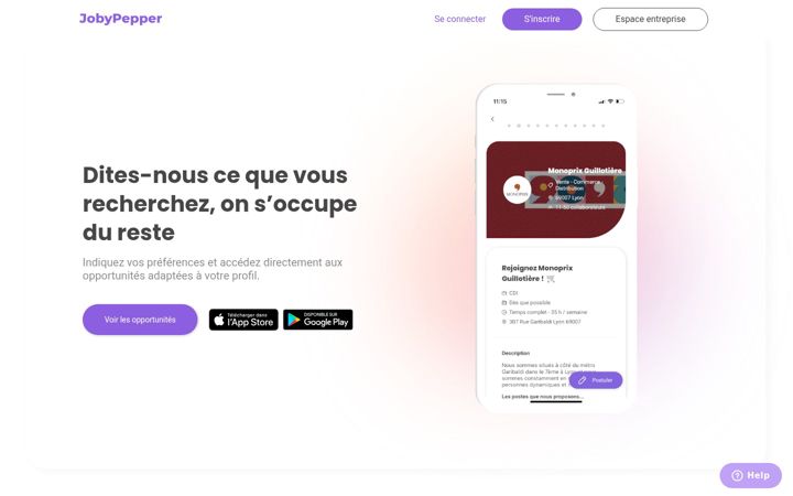 Screenshot of jobypepper.com