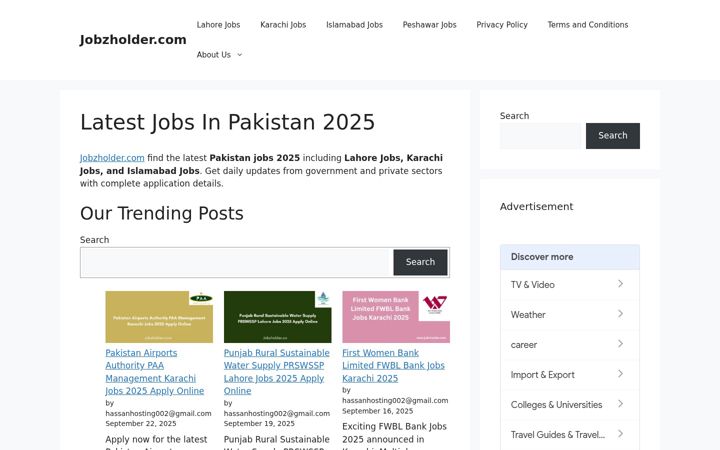 Screenshot of jobzholder.com