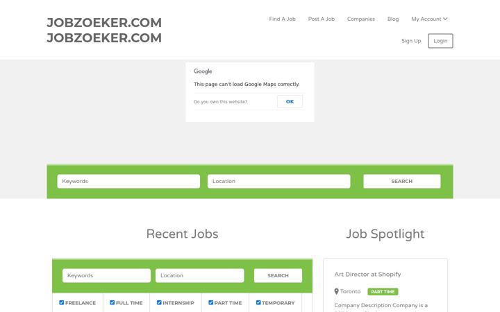 Screenshot of jobzoeker.com