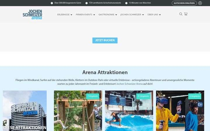 Screenshot of jochen-schweizer-shop.de