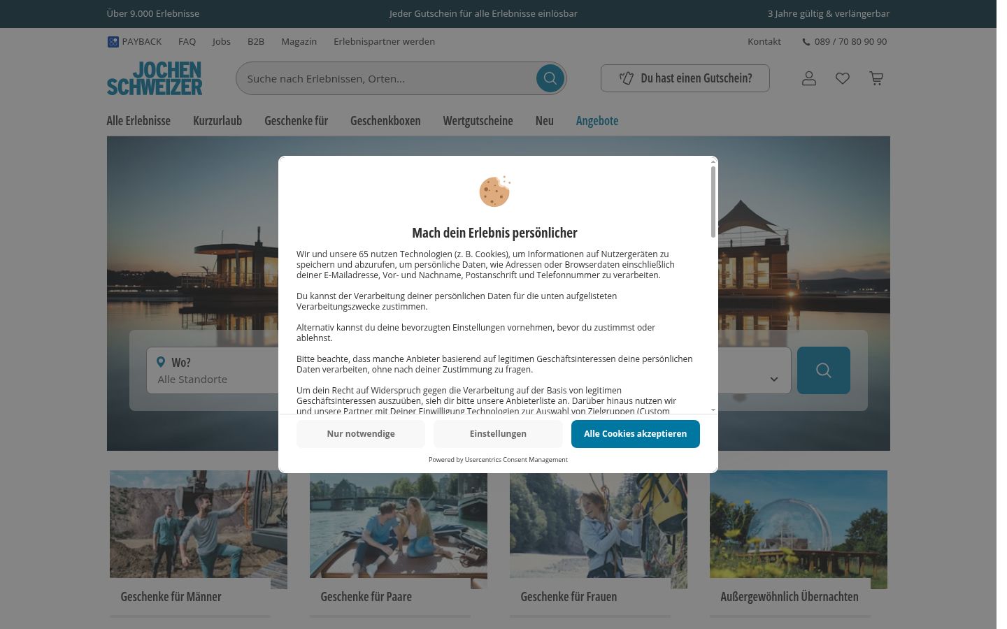 Sutikimo reklamjuostės, rodytos prieš bet kokią sąveiką, ekrano kopija