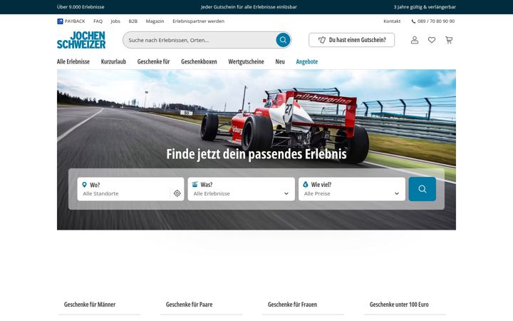 Screenshot of jochen-schweizer.de