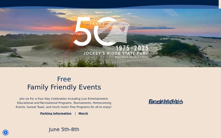 Screenshot of jockeysridge50.com