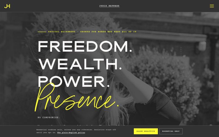 Screenshot of jodiehayward.com