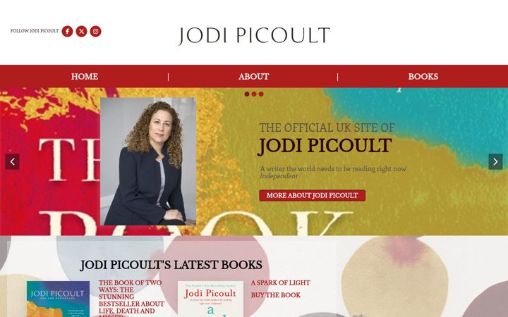 Screenshot of jodipicoult.co.uk