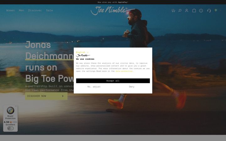 Screenshot of joe-nimble.com
