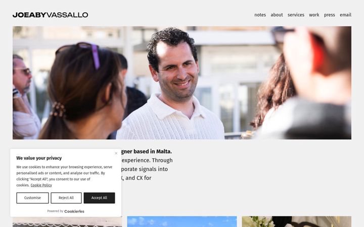 Screenshot of joeabyvassallo.com