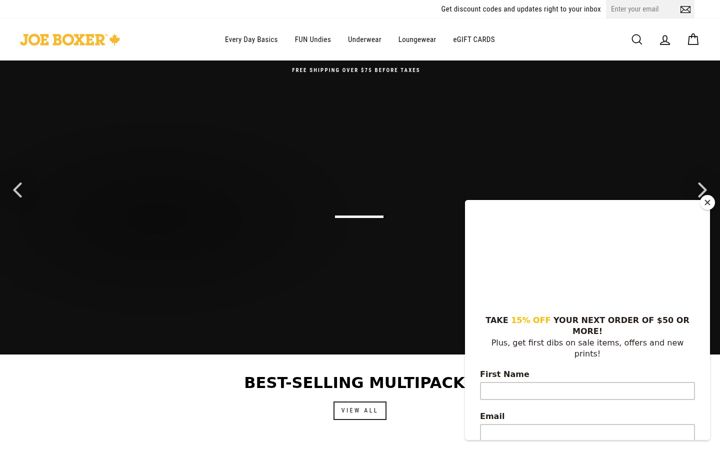 Screenshot of joeboxer.ca