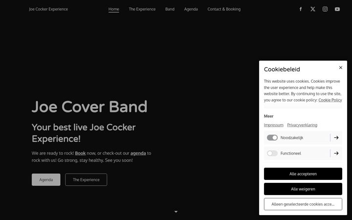 Screenshot of joecockerexperience.nl