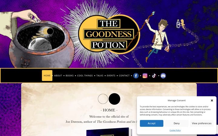 Screenshot of joedawsonbooks.com