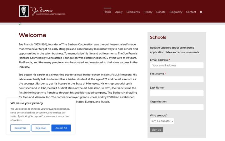 Screenshot of joefrancis.com