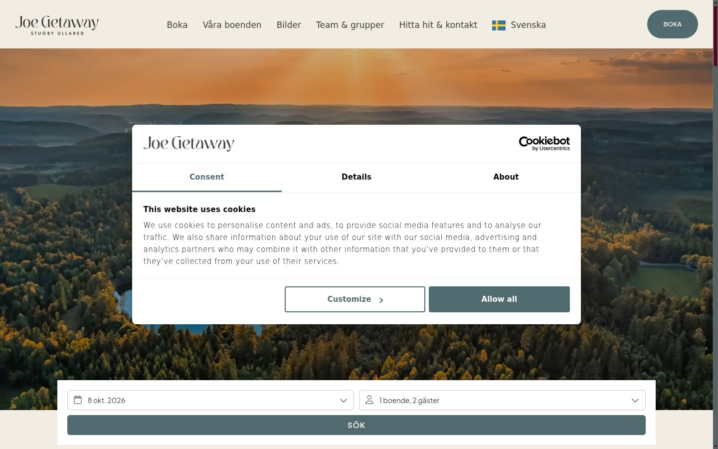 Screenshot des Einwilligungsbanners vor jeglicher Interaktion
