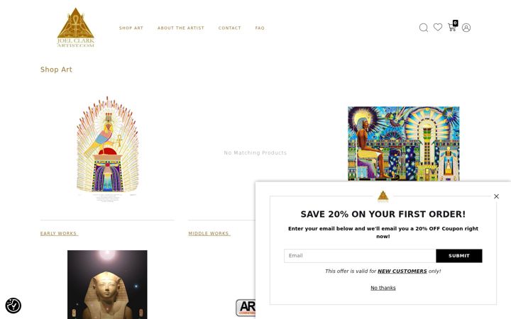 Screenshot of joelclarkartist.com