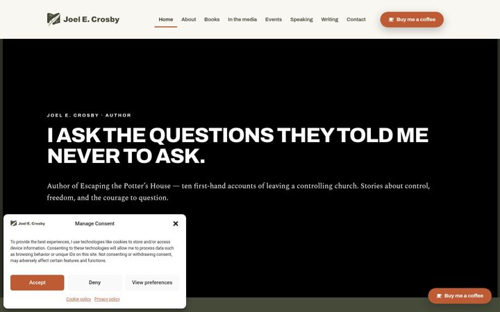 Screenshot of joelcrosby.com
