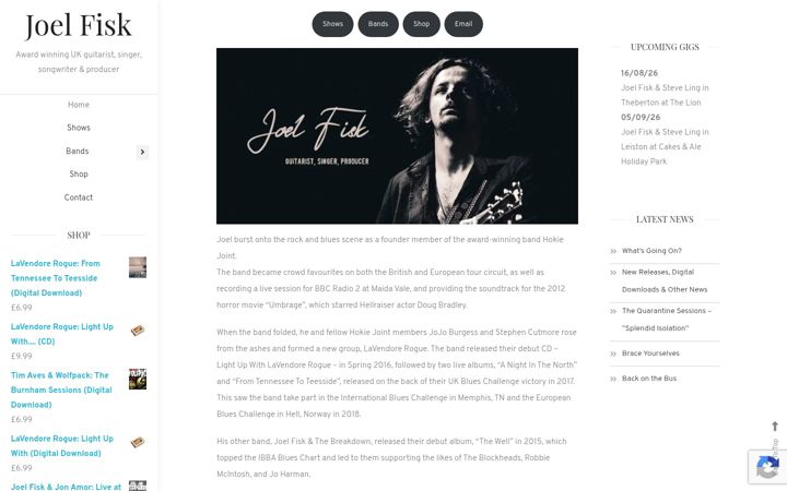 Screenshot of joelfisk.co.uk