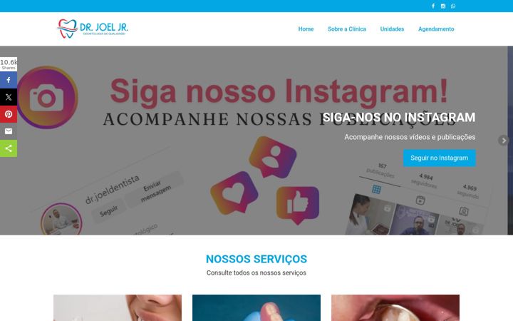 Screenshot of joeljuniorodonto.com.br