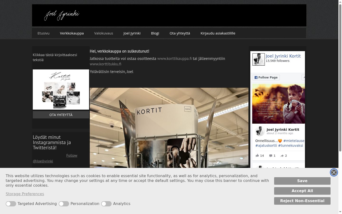 Screenshot tal-banner tal-kunsens muri qabel kwalunkwe interazzjoni