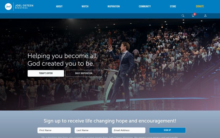 Screenshot of joelosteen.com