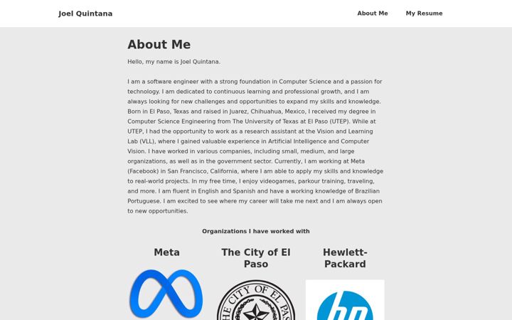 Screenshot of joelquintana.com