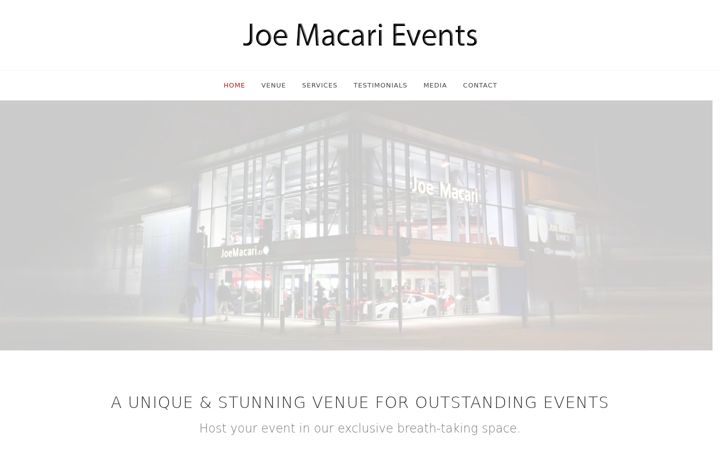 Screenshot of joemacarievents.com