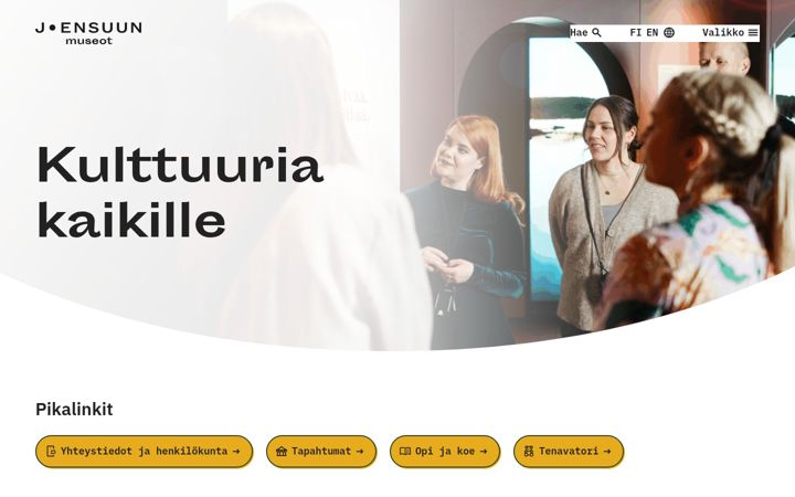 Screenshot of joensuunmuseot.fi