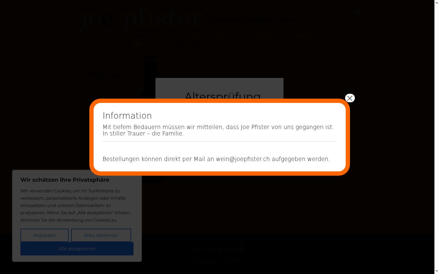 Screenshot of the consent banner shown before any interaction