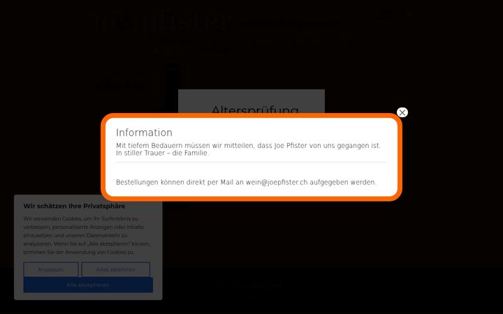 Screenshot of joepfister.ch