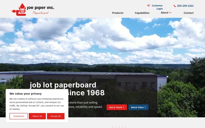 Screenshot of joepiperinc.com