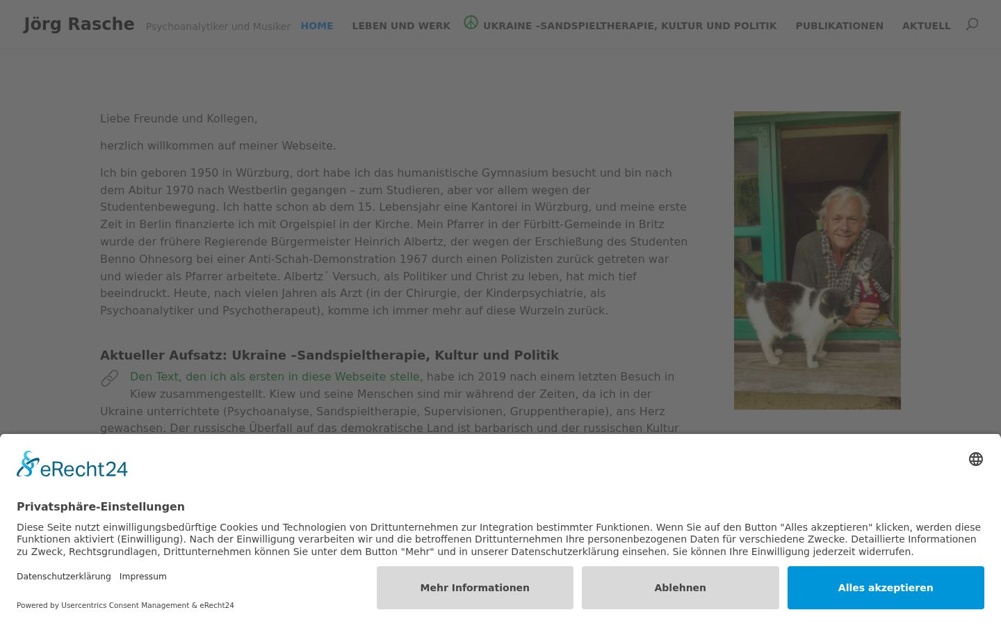 Screenshot des Einwilligungsbanners vor jeglicher Interaktion