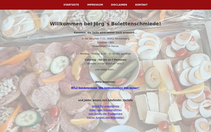 Screenshot of joergs-bulettenschmiede.de