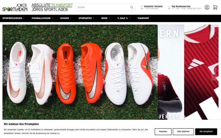 Screenshot of joergs-sportladen.de