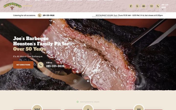 Screenshot of joesbbq.com
