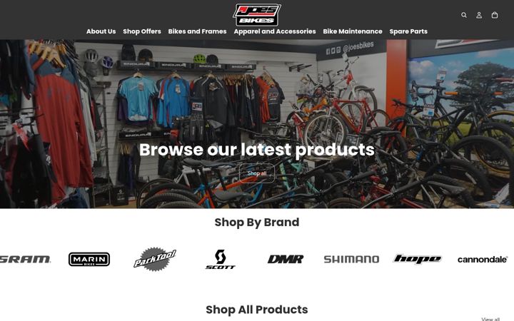 Screenshot of joesbikes.co.uk