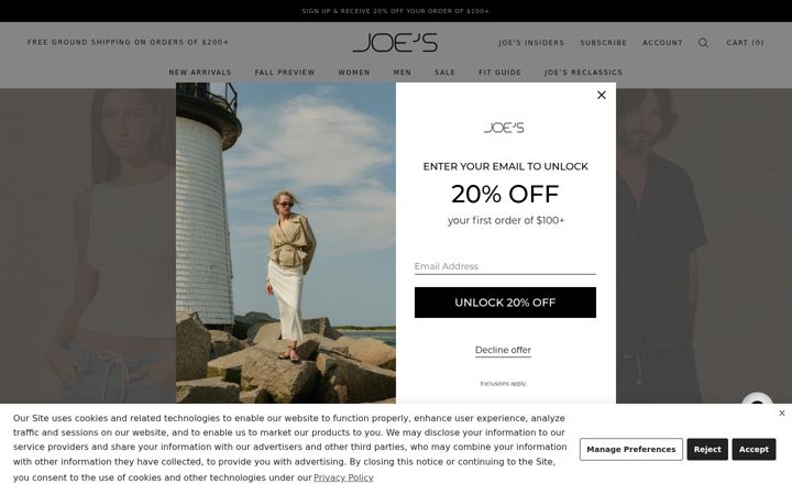 Screenshot of joesjeans.com